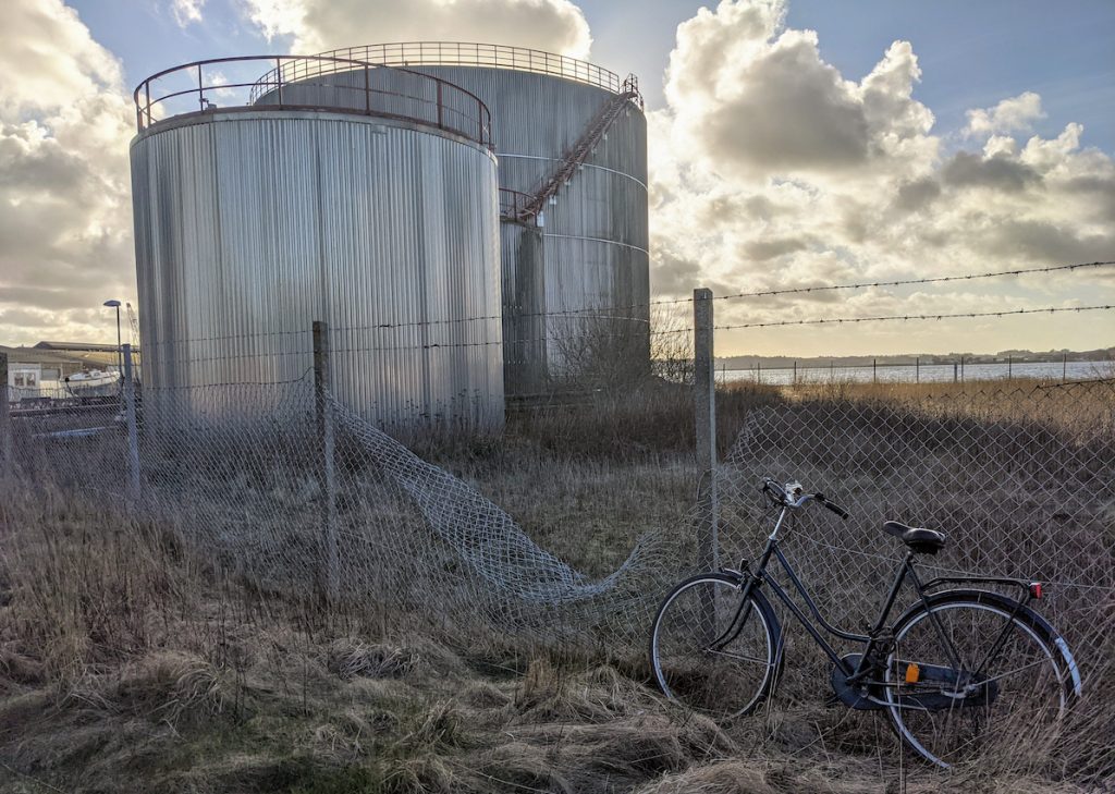 Bike near a silo