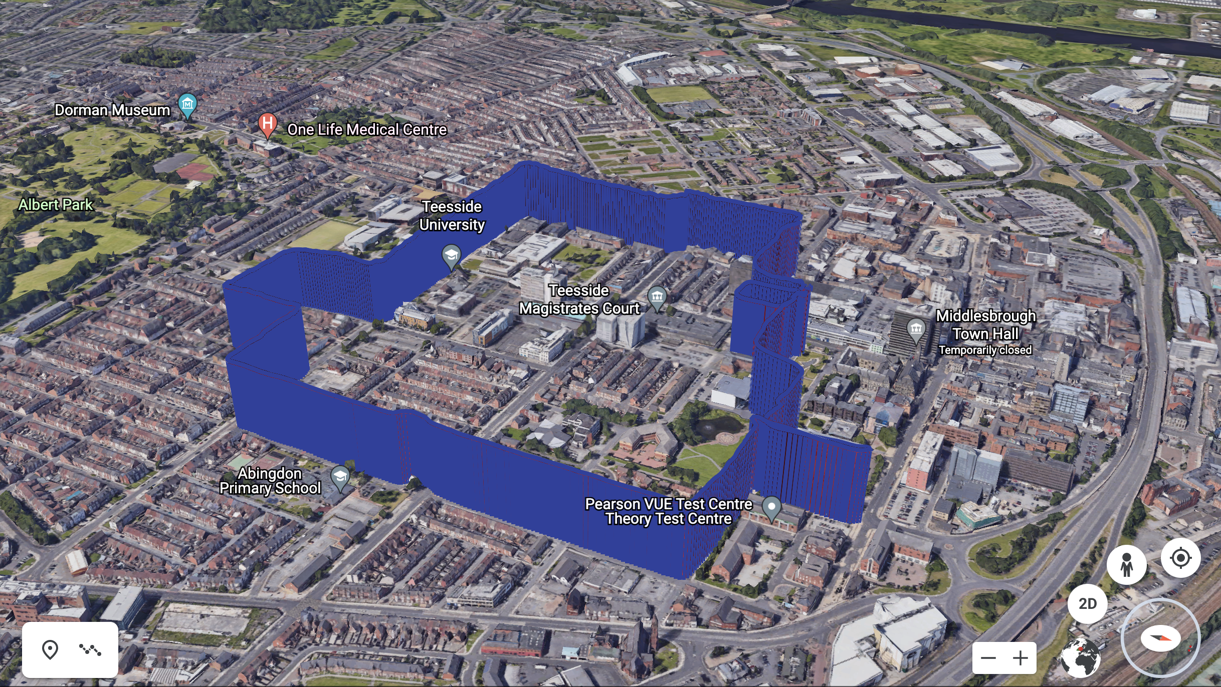 air pollution traces mapped across Middlesbrough city centre